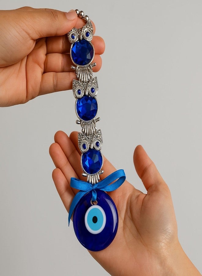 sculpmart 3 Owl Evil Eye Hanging for Home Entrance | Triple Owl Nazar Battu Ornament for Wall Hanging,Door, Balcony & Gifting | Brings Positivity & Wards Off Negative Energy - Image 4